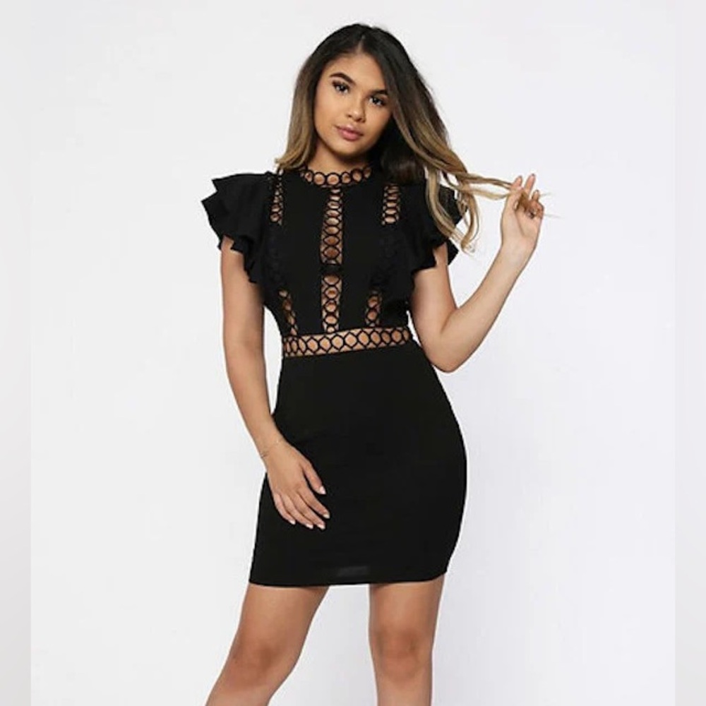 Love X Design Black Cutout Mini Dress, size large